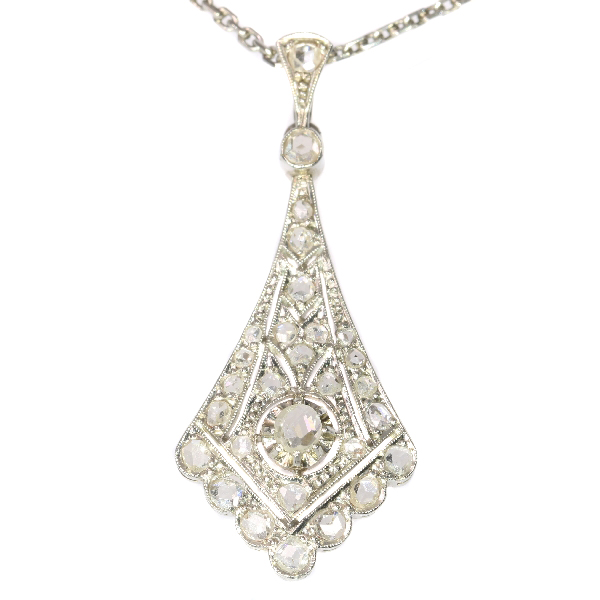 Vintage Art Deco platinum diamond pendant